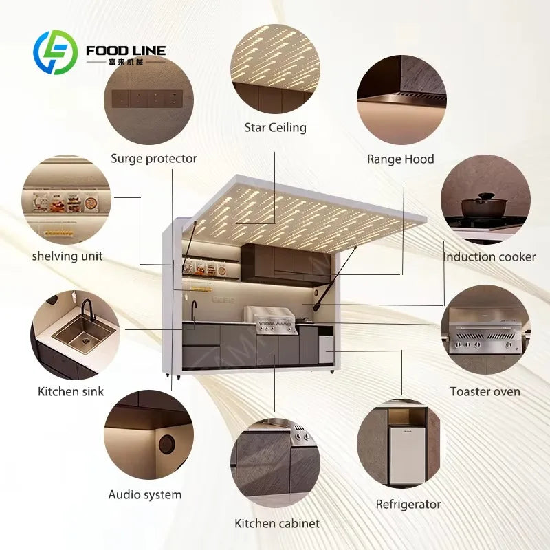 Customized Modular Outdoor Kitchen Cabinet Factory Direct Sales Modular Kitchen for Guesthouse Bbq Island Outdoor Kitchen Grill