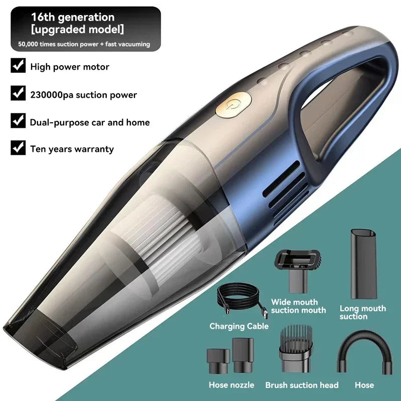 Xiaomi Youpin Car Vacuum Cleaner 120W High Power Mini Handheld Wireless Vacuum Cleaner Strong Suction Dual Use For Car Home New