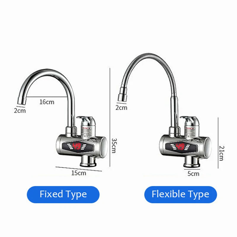 3000W Electric Kitchen Water Heater Faucet Tap Instant Hot Water Cold Heating Faucet Tankless Water with LED Digital Display