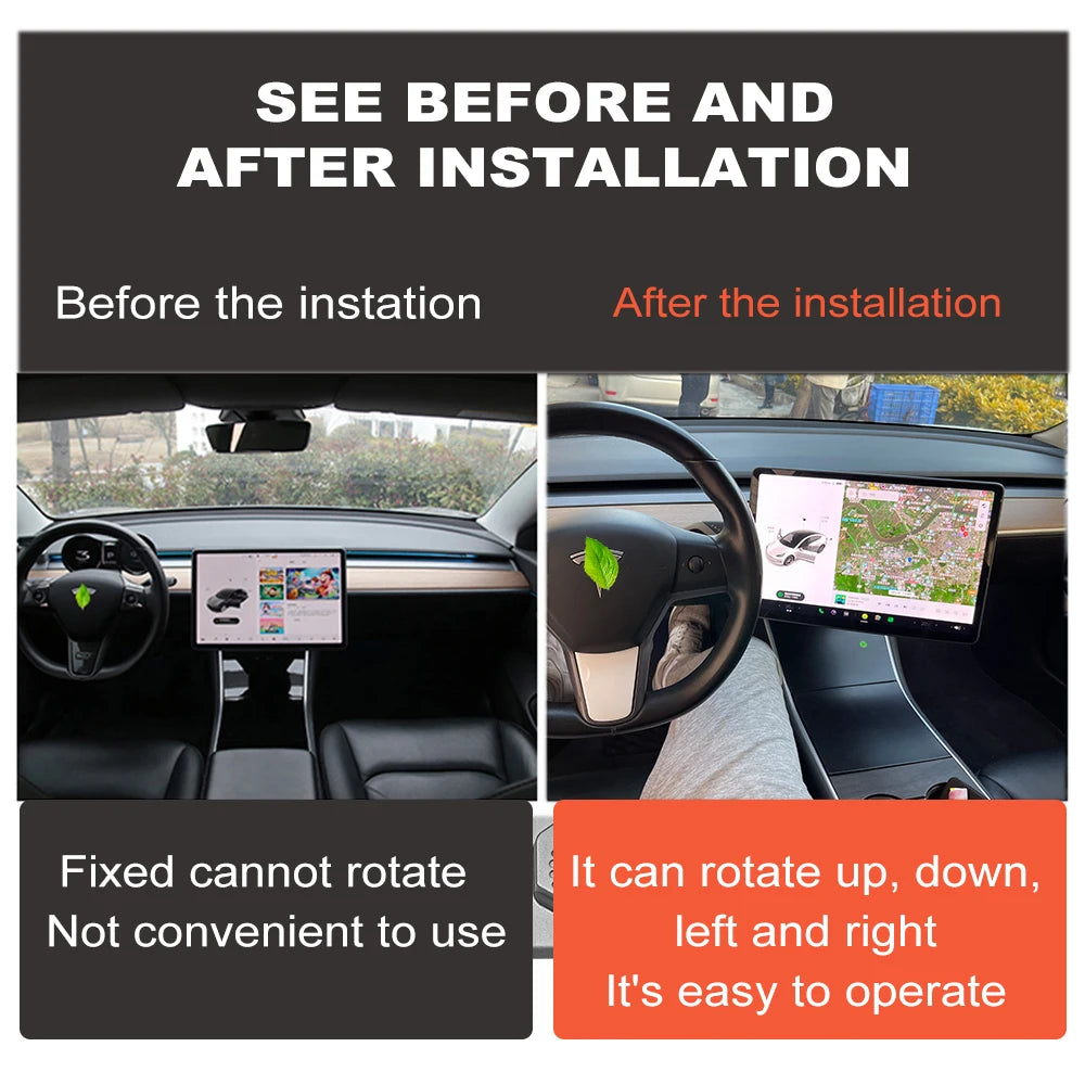 GPS Stand Navigation Screen Rotating Holder Left Right 30 Degree Swivel Mount Bracket for Tesla Model 3 Y 2023 Car Accessories