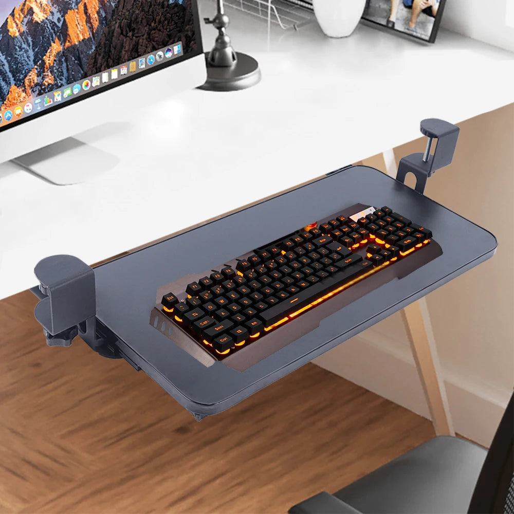 Keyboard Shelf Under-Table Mounting Keyboard Slide Keyboard Holder Extendable Keyboard Tray 52 X 25 CM