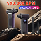 Electric Air Duster Air Blower 990000RPM Turbo Jet Fan Super Power Rechargeable Blower Brushless Motor Car/PC/Home/Outdoor Tool