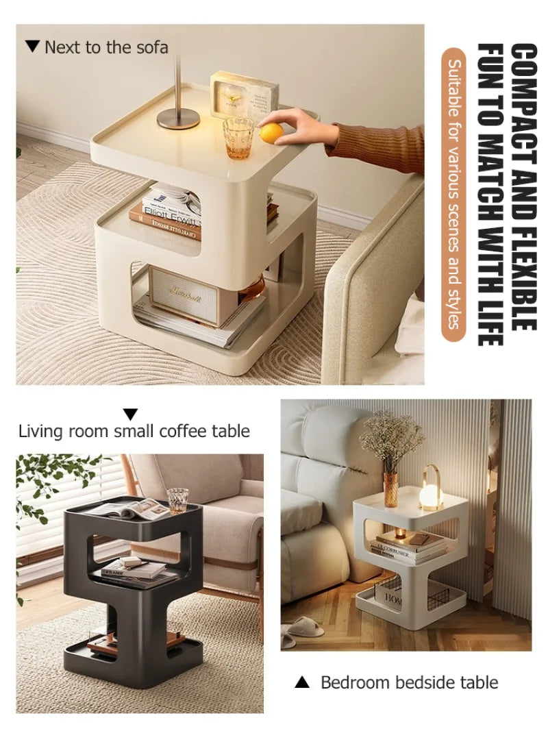 Modern Living Room Side Table Bedside coffee table Home simple storage rack  for small apartment