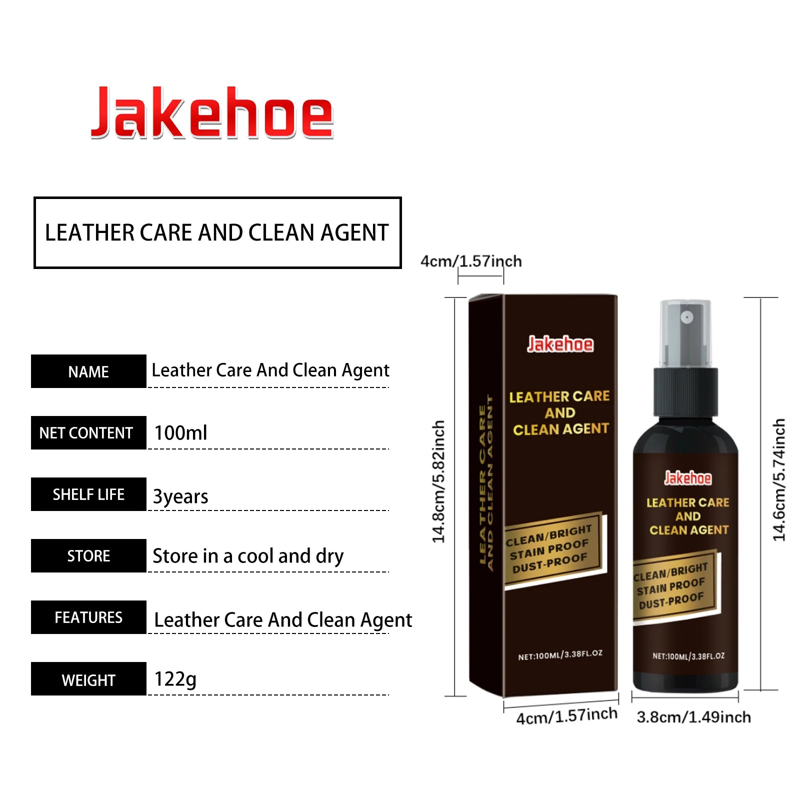 100/200ml Leather Jacket Cleaner & Conditioner - Professional Grade for Jackets, Sofas & Bags - Stain Remover, Restores Color