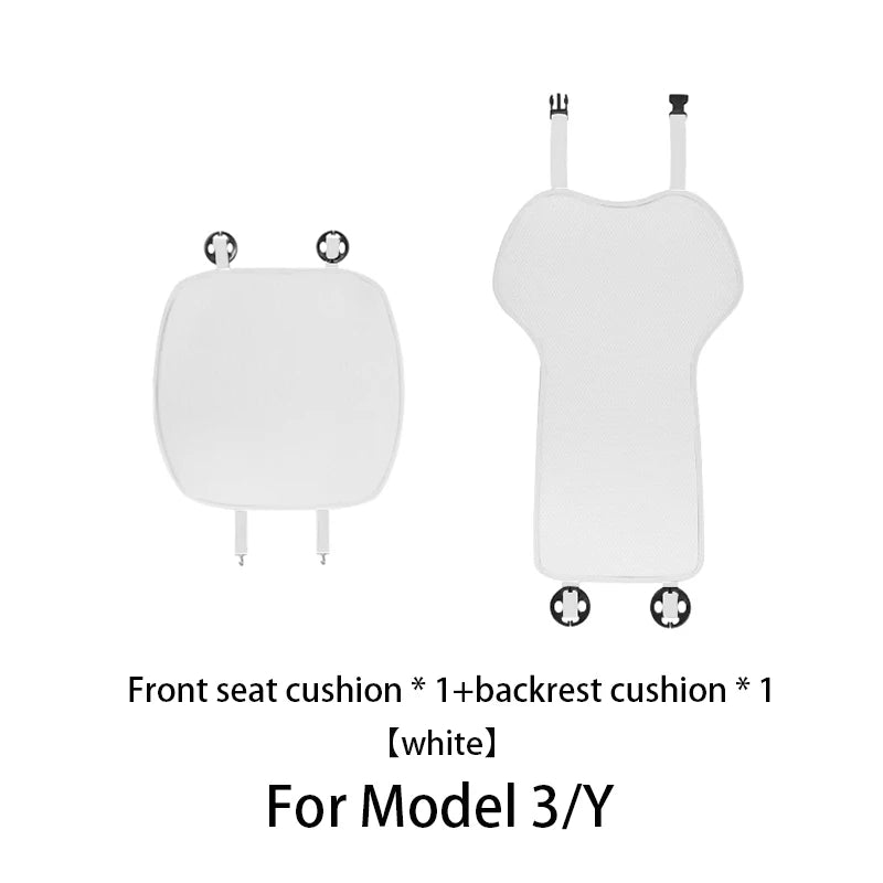 Comfortable Ice Silk Car Seat Covers for Tesla Model Y/3 (2018-2025) | Breathable