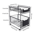 Double-Layer Large Storage Rack Space Saving Rack Organizer Hidden Push-Pull Drawers for Sink Countertops Corners