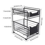 Double-Layer Large Storage Rack Space Saving Rack Organizer Hidden Push-Pull Drawers for Sink Countertops Corners