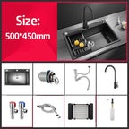304 Stainless Steel Kitchen Sink Topmount Single Bowl Wash Basin For Home Fixture Drain Accessories Single Slot Kichen Sink