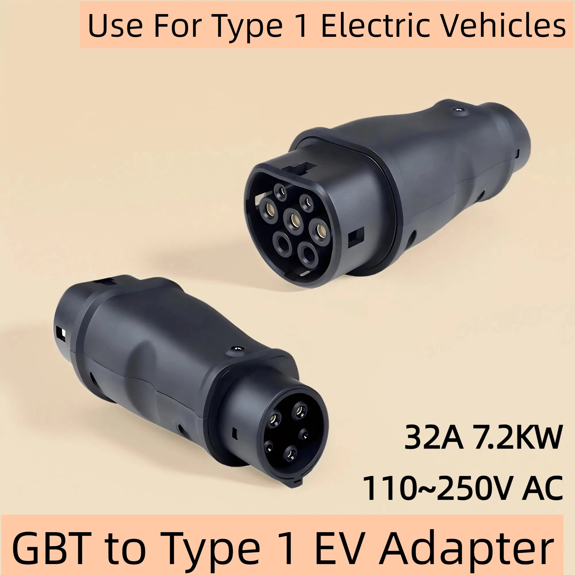 Kolanky GBT To Type1 Adapter 32A 7.2kw GB/T Female Plug with Type 1 Female Converter J1772 Electric Car For Ford Chevrolet Tesla