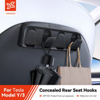 YZ for Tesla Model Y 3 Highland Juniper 2021-25 Folding hidden hooks for back seat ABS material Automotive Interior Accessories