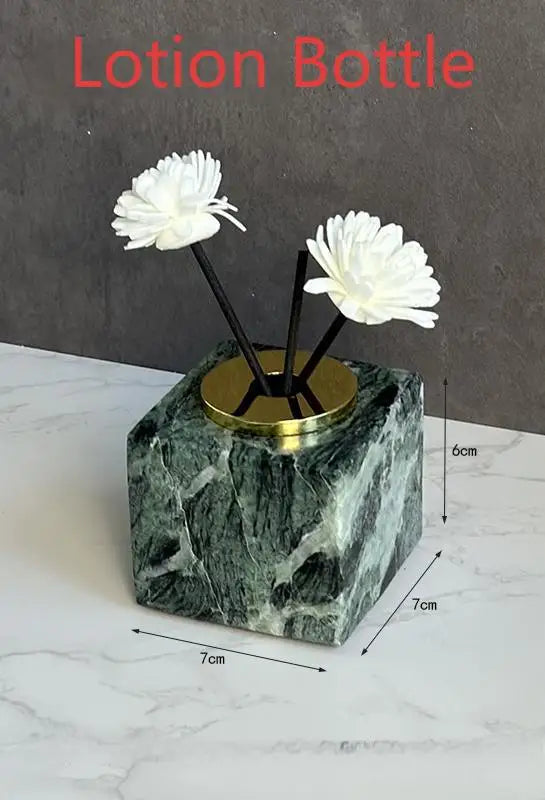 Luxury Marble Bath Set: Shampoo Bottles, Tray & Canister Organizer, Natural Stone Accessories for Home & Hotel Bathroom Decor