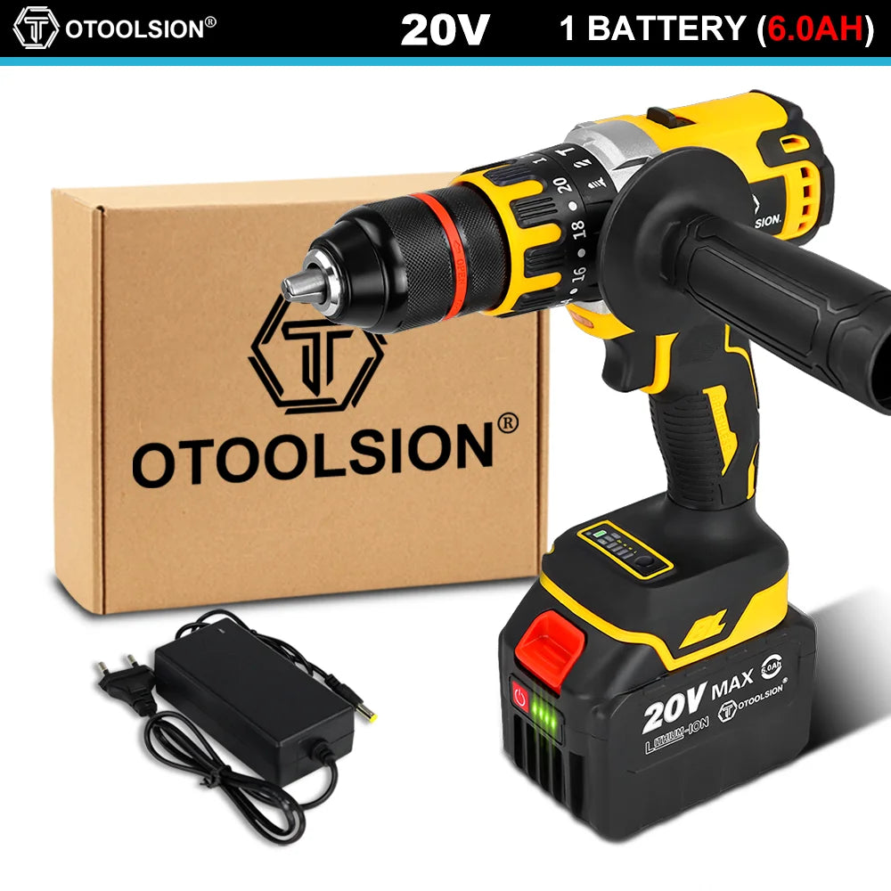 Brushless Electric Drill Cordless Screwdriver 13MM Chuck Impact Drill Wireless With Li-ion Battery Power Tool for Ice Fishing