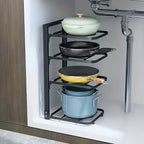 Kitchen Pot Rack Adjustable Multi-layer Under Sink Organizer Heavy Duty Cabinet Pan Holder Kitchen Storage Shelf for Cookware