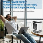Portable air conditioner 3-speed Mini Air Conditioning 900ml Water Tank Air Cooler with 7-color Night Light For Office Bedroom