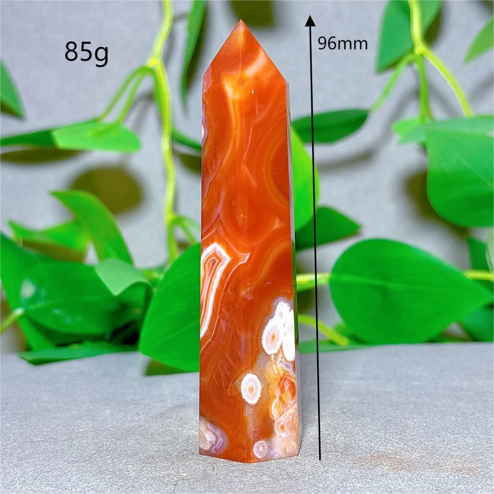 Carnelian Tower Crystal Natural Stone Quartz Home Decoration Minerals Reiki Craft Gifts Energy Healing Meditation Spiritual Love