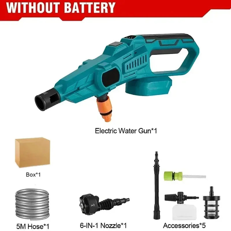 200Bar 3500W 3Gears Brushless Electric High Pressure Washer Cordless Car Washing Gun Water Gun for Makita 18V Battery