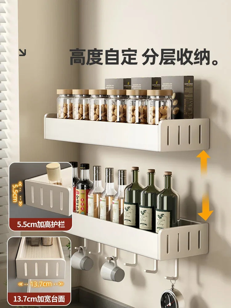 kitchen rack non-punching wall hanging seasoning rack multi-function