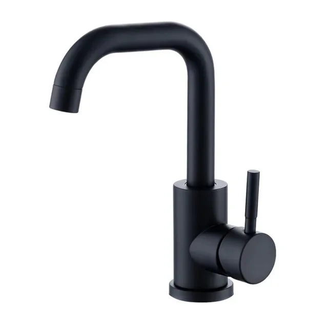 Dfrkjhre Bathroom Basin Faucet Matte Black Series for Sink Vessel Stainless Steel Hot and Cold Water Mixer Tap Crane
