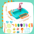 Kitchen Toy Plastic Dish Wash Sink Set Children Simulation Pretend Role Play Housework Kit Early Educational Toys for Boys Girls