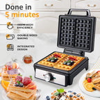 Waffles Maker 2 Slices Adjustable Temperature Electric Breakfast Belgian Waffle Machine Non-Stick Egg Cake Iron Plates 1600W