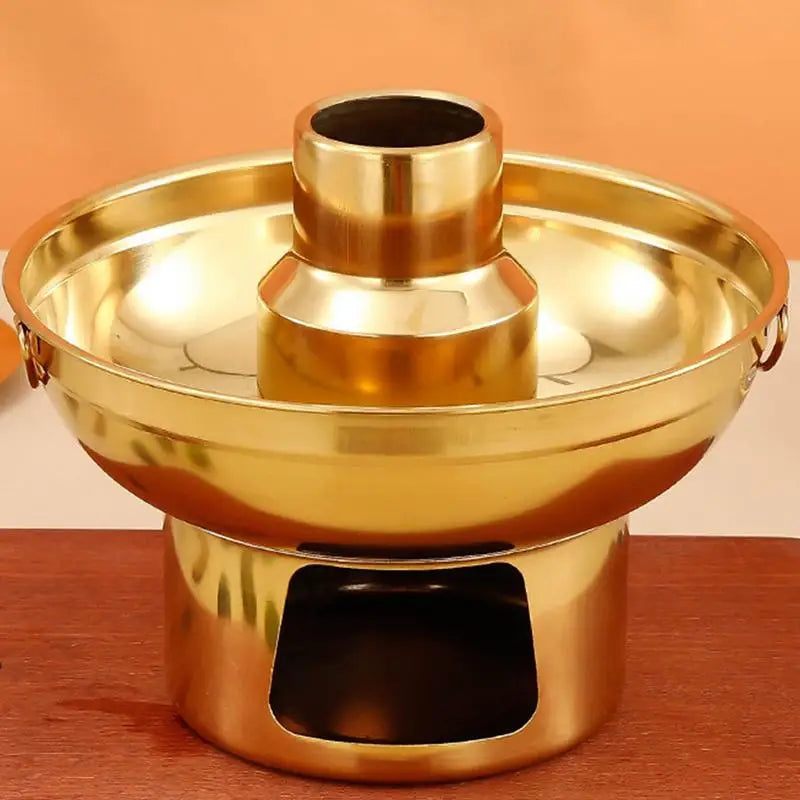 Stainless Steel Hot Pot Dry Ice Milk Tea Hot Pot Round Fruit Dessert Display Container Kitchen Hot Pot For Cake Ice Cream