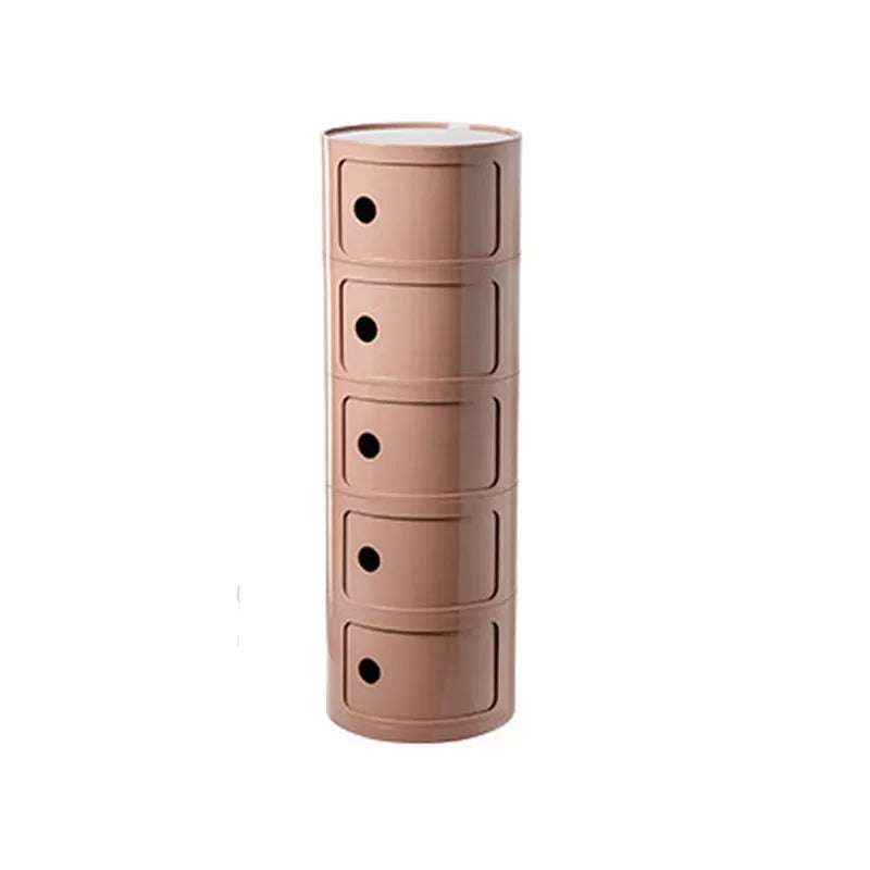 Creative Bedroom Bedside Table Modern Minimalist Round Storage Small Cabinet Large Capacity Plastic Side Cabinet