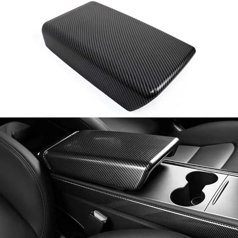 for Tesla Model Y 3 ABS Carbon Fiber Center Console Wrap Cover Kit Dashboard Armrest Door Side Trim Sticker Interior Accessories