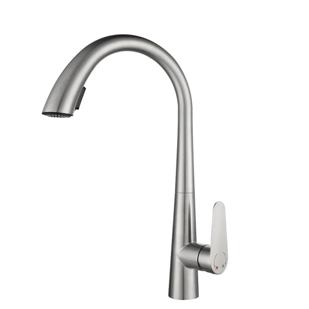 Kitchen Mixer Faucet Stainless Steel Material White ,Black ,Gun Grey ,Brushed Grey And Golden Color Hose 60cm Pull Out