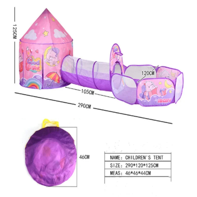 3in1 2Color Children Tent House Toy Ball Portable Tipi Interactive Pit Pool Kid Removable Indoor Outdoor Playhouse Gift Decor