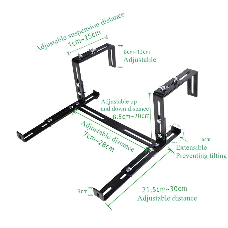 1 Pair Hanging Flower Planter Hooks Plant Pot Box Holders Adjustable Hanger For Flower basket  Balcony Yard Garden Wall Decor