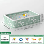 Summer family outdoor thickened inflatable swimming pool, float boat with sunshade, slide, family oversized water toys