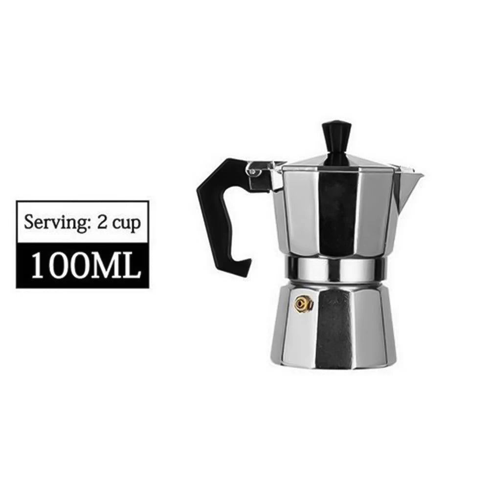 Moka Pot Italian Coffee Machine Espresso Aluminum Geyser Coffee Maker Kettle Latte Stove Classic Coffee Barista Accessories