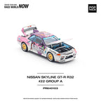 In Stock POP Race 1:64 Skyline GTR R32 AXIA #22 Group A Openable Hood Diecast Diorama Car Model Toy