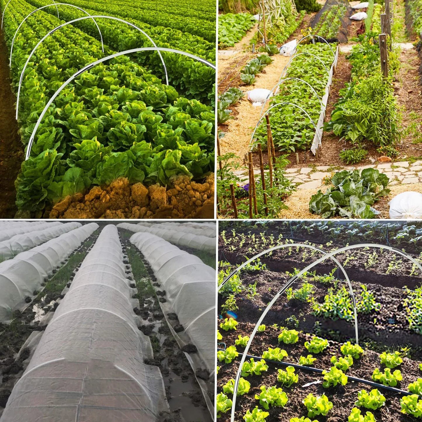 18/30Pcs Garden Hoops for Netting Tunnel Garden Hoops Greenhouse Frame Flexible Tunnel Arch Crop Protection Hoops for Farm