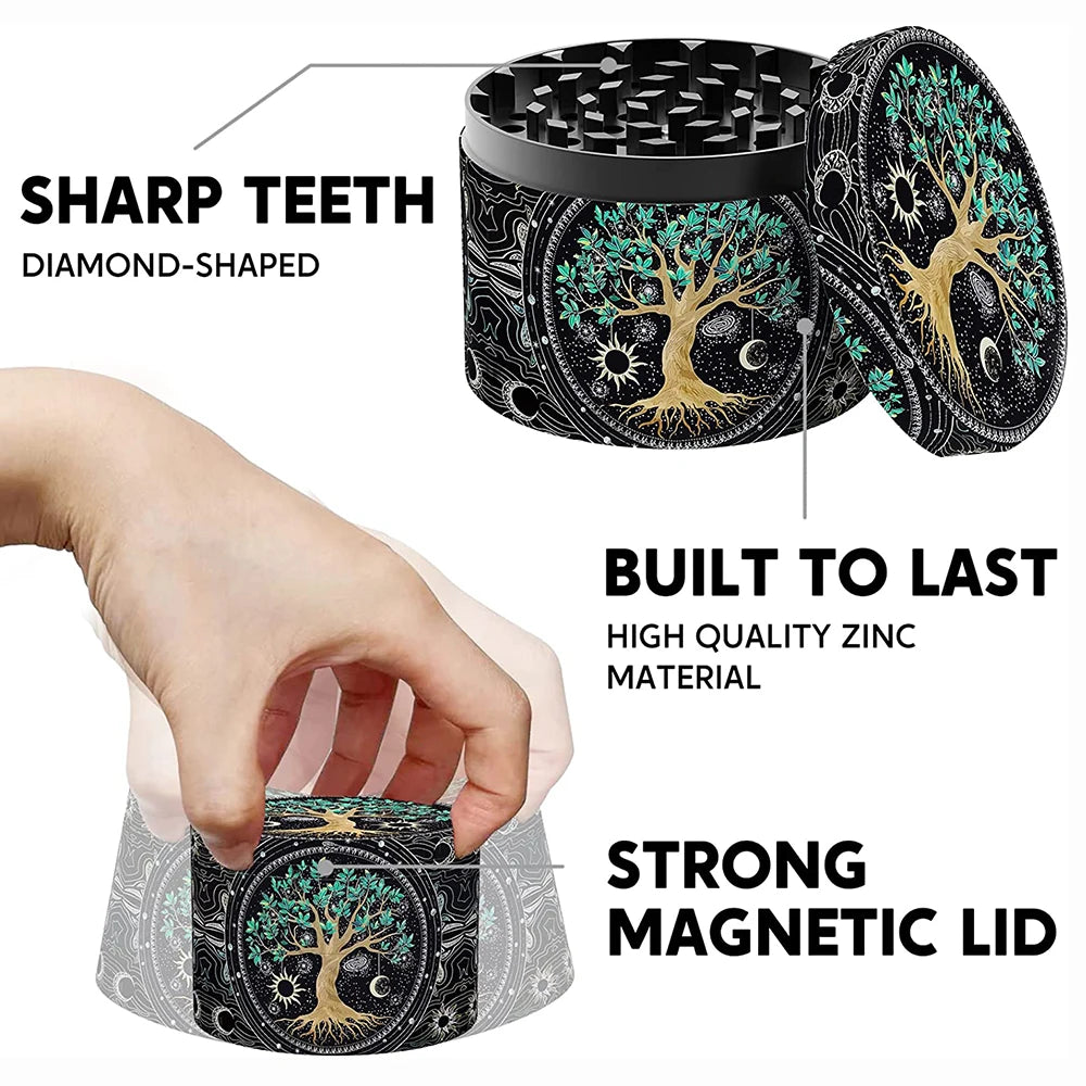 2.5" 63MM Dry Herb Grinder Metal 4-layer Tobacco Grinder Spice Miller Crusher Zinc Alloy Smoke Accessories