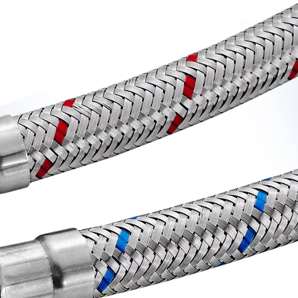 G1/2 G3/8 G9/16 50cm 1 pair Stainless Steel Flexible Plumbing Pipes Cold Hot mixer Faucet Water supply pipe Hoses bathroom part
