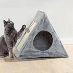 Plush Pet Bed with Toy Ball & Scratching Board - For Cats Under 15 lbs | AlluCanFind