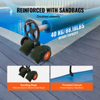 SucceBuy 14/18/20/22ft Pool Cover Reel Solar Inground Cover Aluminum Reel Set with Sandbags Fits for 3-14ft Width Swimming Pools