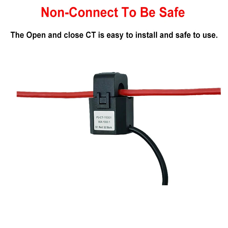 Tuya WIFI Smart Energy Meter AC100-240V 1CT Clamp App Control 80A Power Monitor Electricity Statistics 50/60Hz Intelligent Life