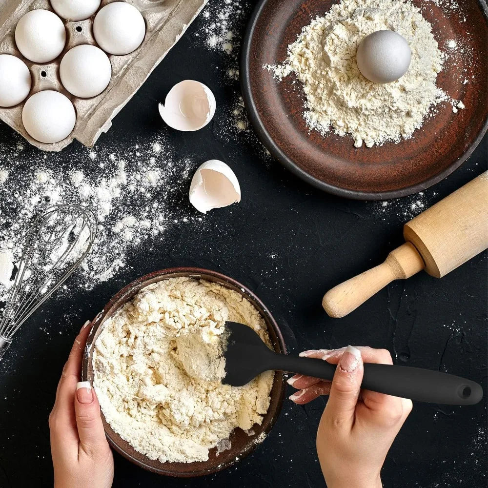 Silicone Kitchenware 6-piece Set, Cream  Scraper, Spatula, Oil Brush, Size Scraper Set Baking Tool，Non-integrated Hand
