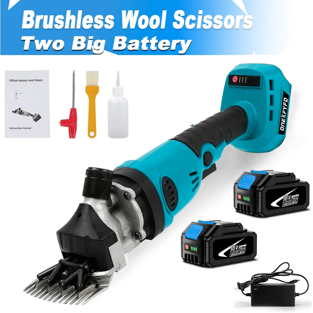 Electric Brushless Sheep Shears 13 Teeth Electric Scissor Cordless Wool Shears Sheep Shearing for Makita 18V Battery