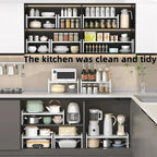 Layered Expandable Kitchen Storage Shelf Multi Level Cabinet Organizer for Seasoning Dish Arrangement Home Daily Use
