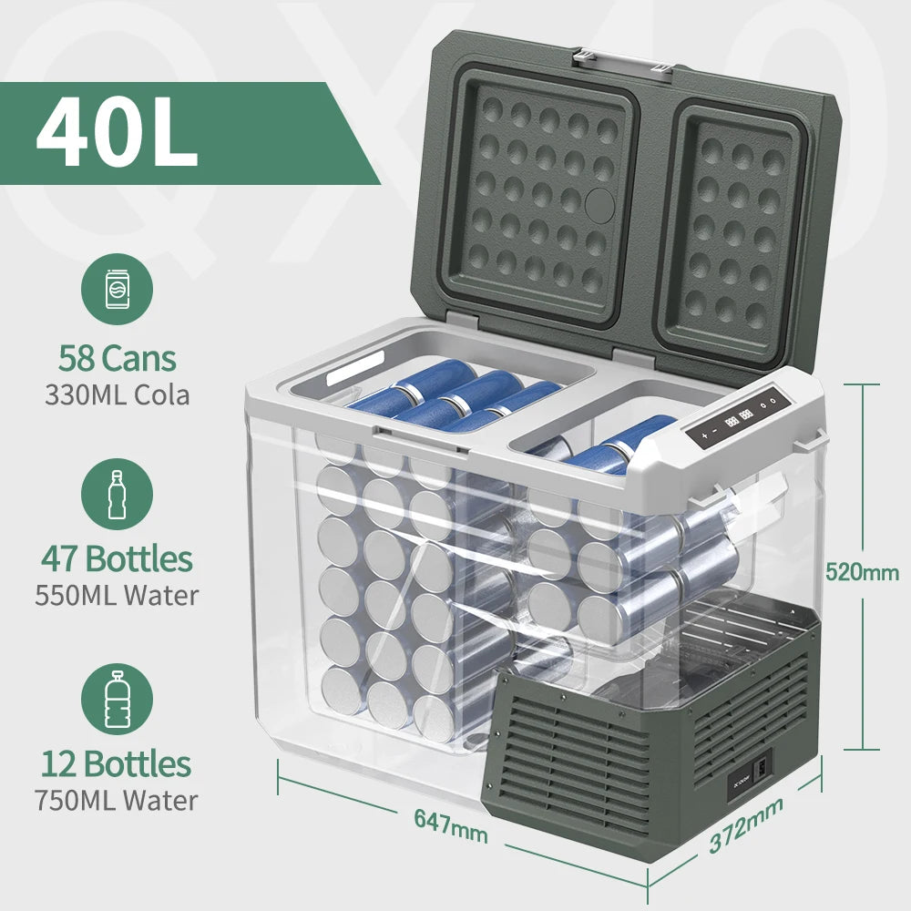 Alpicool QX 25L 30L 40L Portable Refrigerator 12/24V DC 100-240V AC Fridge Freezer Dual Zone 12V Compressor Cooler for Camping