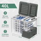 Alpicool QX 25L 30L 40L Portable Refrigerator 12/24V DC 100-240V AC Fridge Freezer Dual Zone 12V Compressor Cooler for Camping