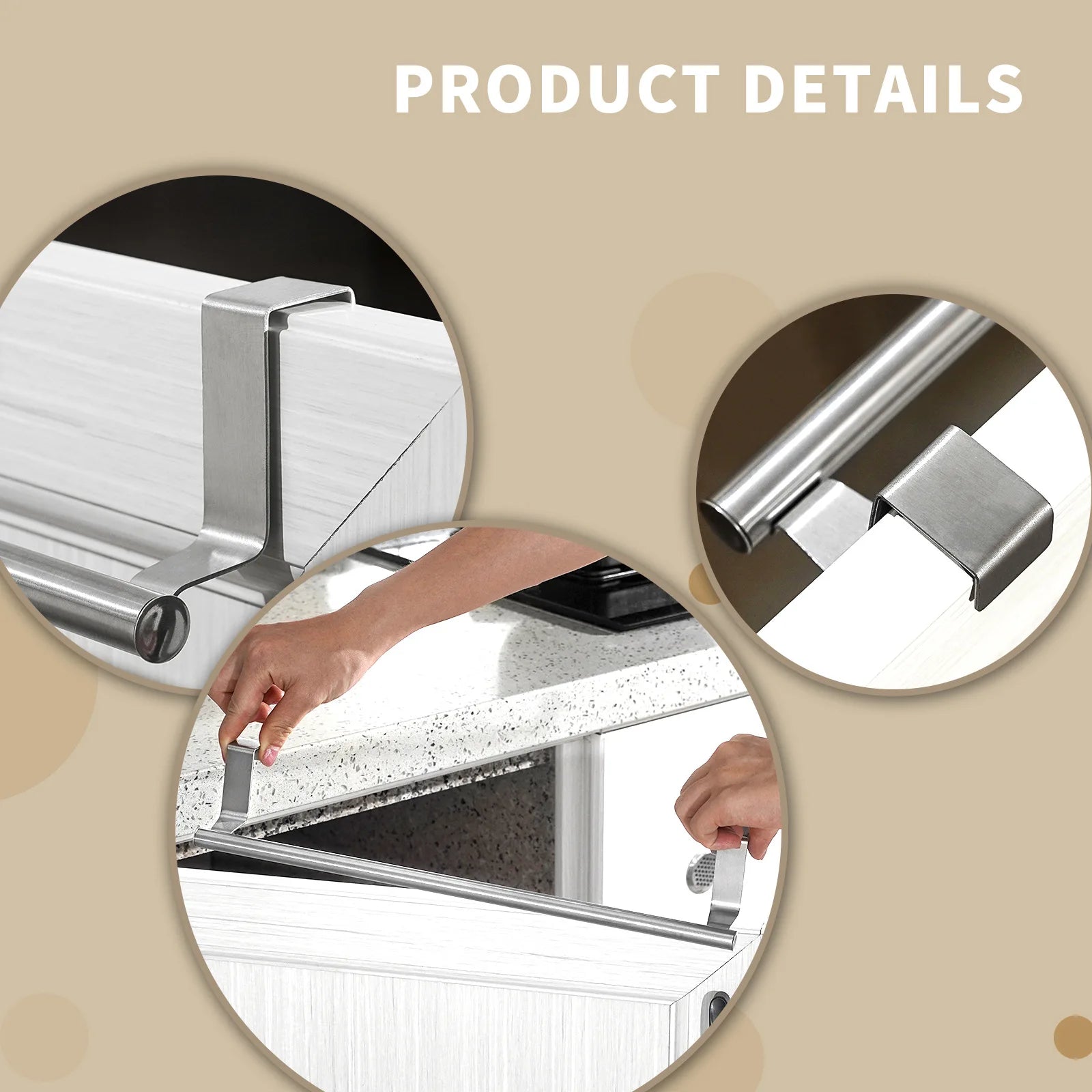 Stainless steel wall mounted kitchen storage rack Towel rack Behind cabinet door storage rack Towel hook