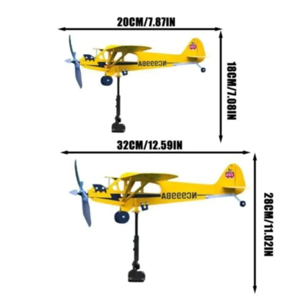 Weather Vane Wind Direction Compass Pipe Airplane Weathervane Windmill 3D Garden Decoration Windmill