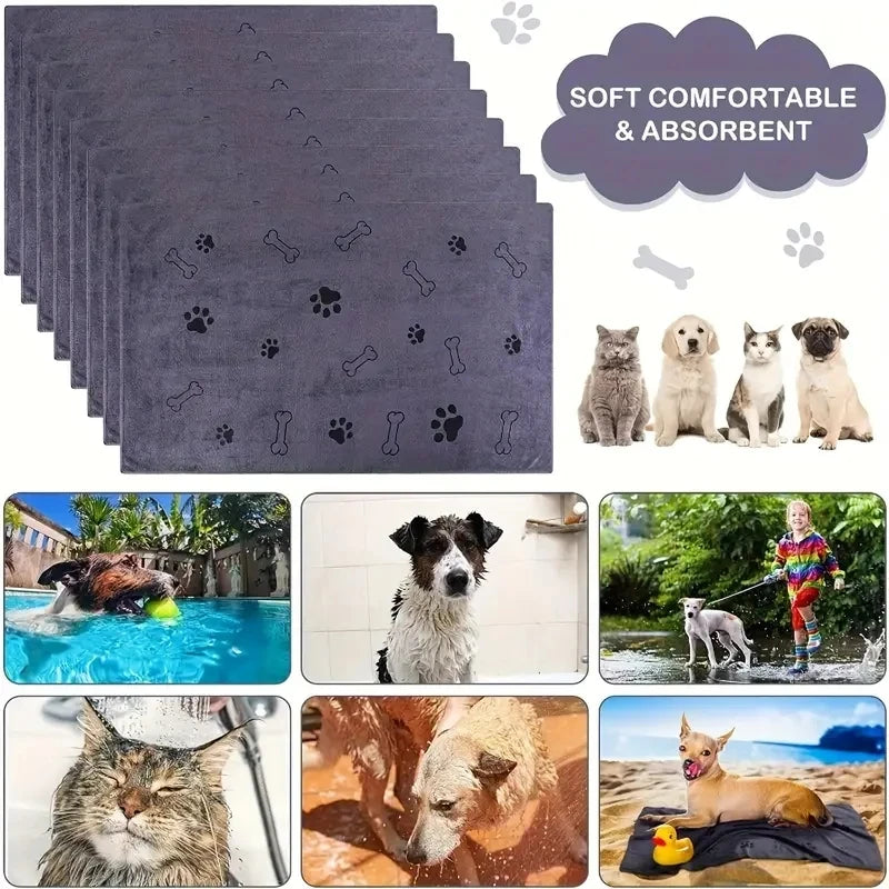 2-Pack Soft Microfiber Dog Towels - Quick Dry, Super Absorbent for Pet Bath & Grooming | AlluCanFind