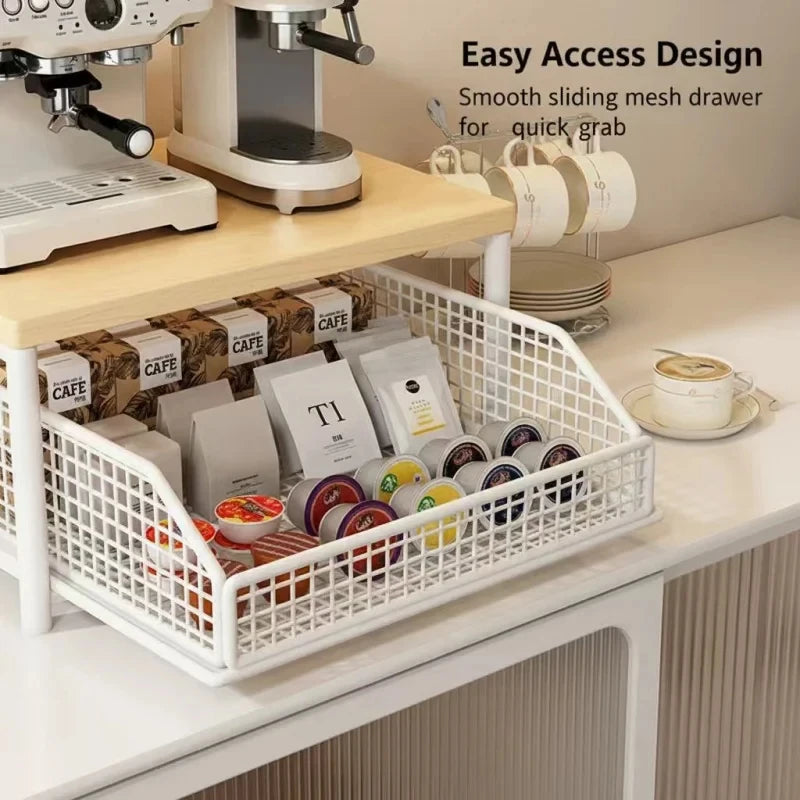 Microwave Shelf Organizer Modern Space Saving Kitchen Countertop Rack for Home Appliance Storage Stylish Design