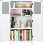 Bathroom wardrobe, bathroom wardrobe with 4 doors, storage s wardrobe with adjustable shelves, for bathroom, bedroom