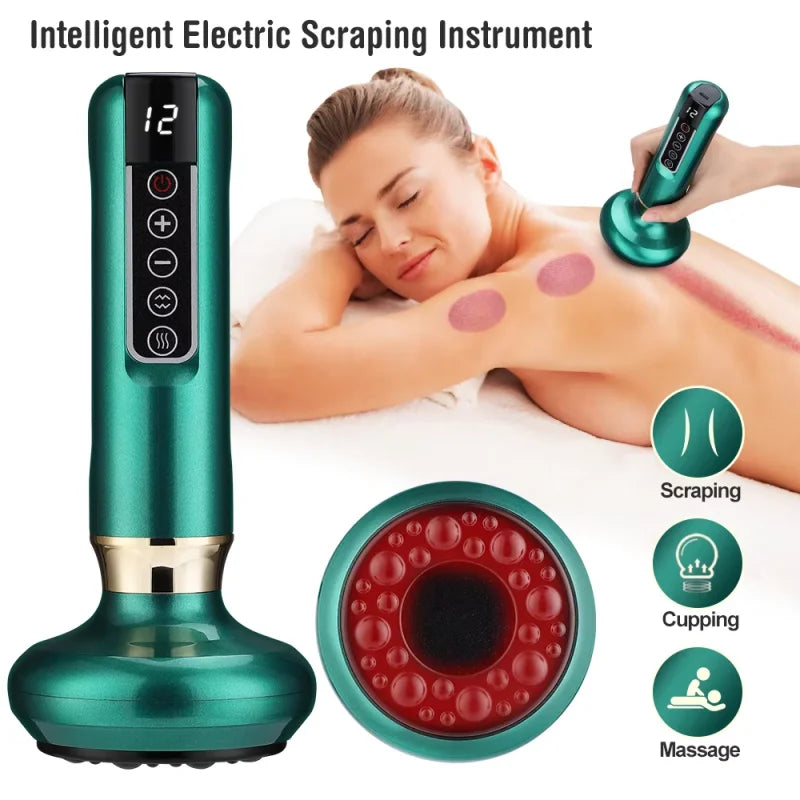 Intelligent Electric Cupping Device | Vacuum Negative Pressure Meridian Massager with Heating
